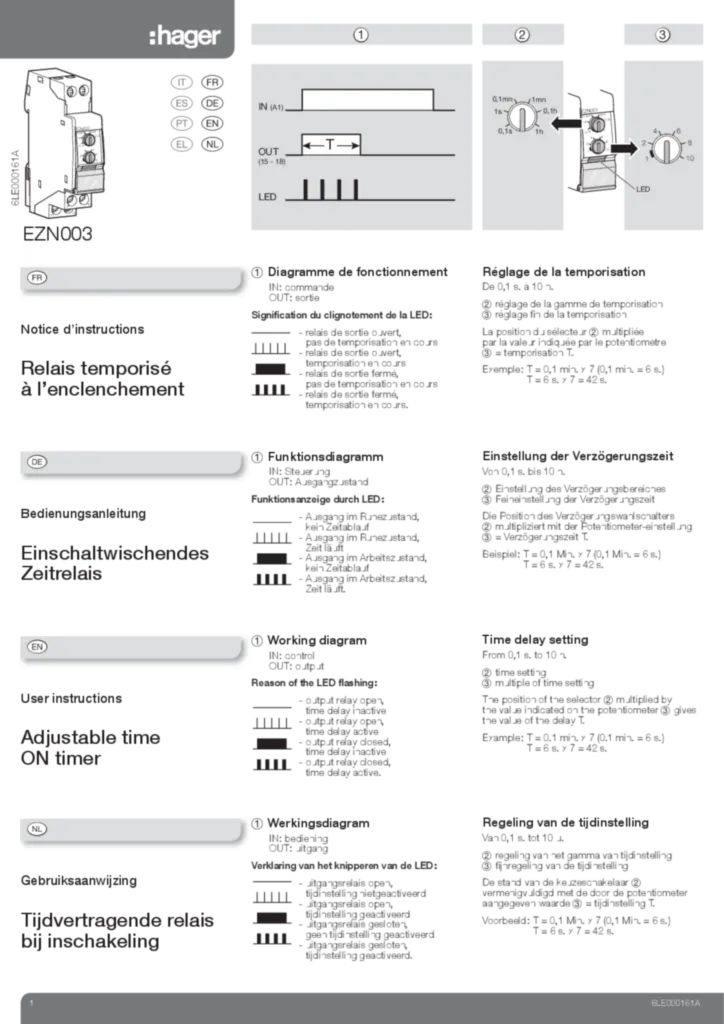 Immagine Manuale di installazione es-ES, fr-FR, de-DE, el-GR, it-IT, nl-NL, pt-PT 2013-11-28 | Hager Italia