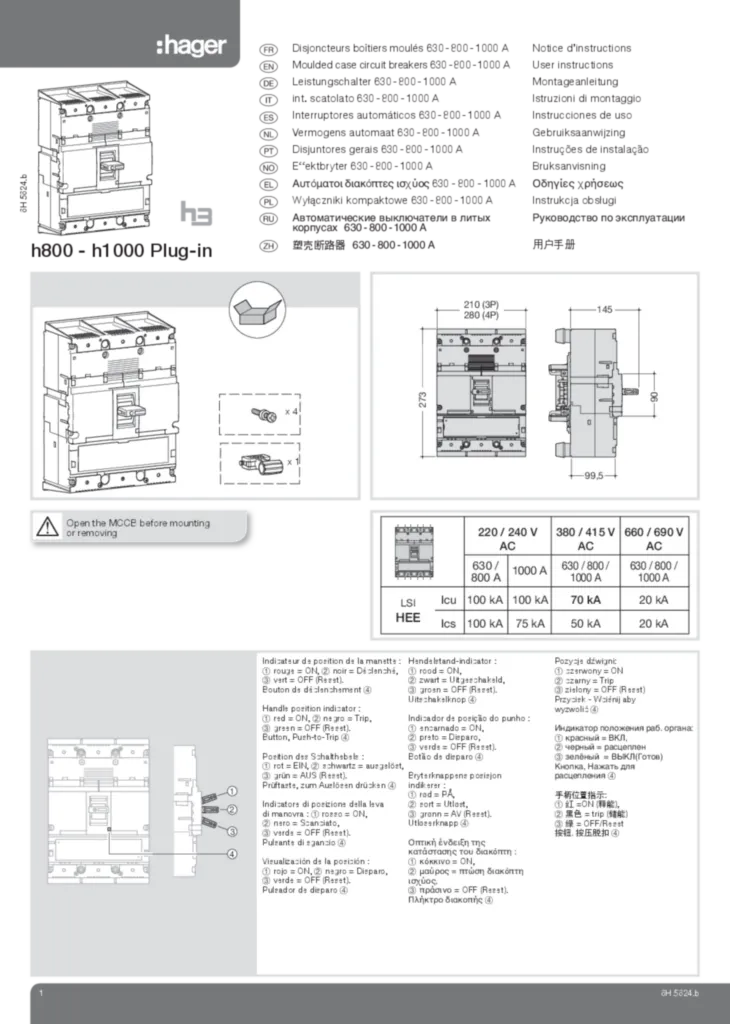 Image Disjoncteur Boitier moule H800_ H1000 | Hager France