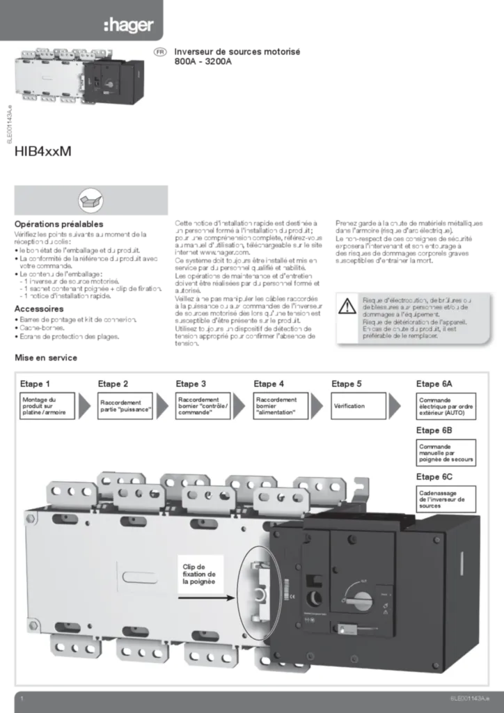 Image Inverseur de sources motorisé 800A - 3200A | Hager France