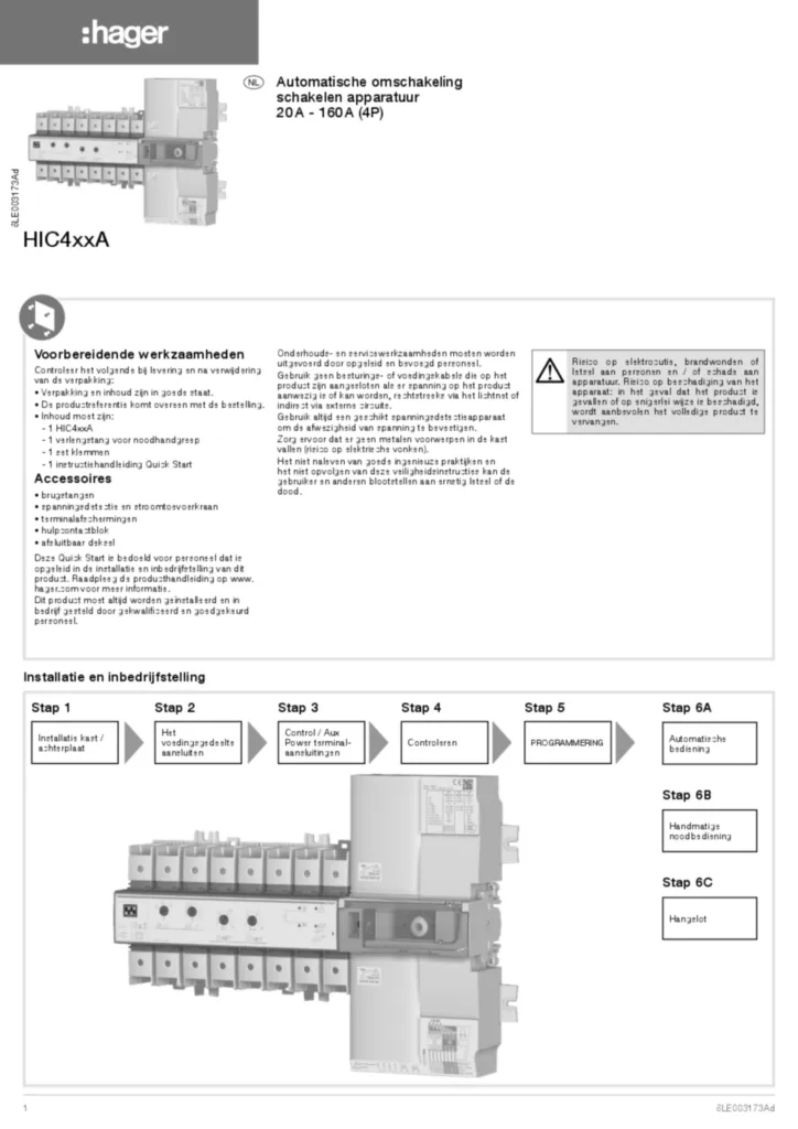 Afbeelding Installatiehandleiding nl-NL 2020-04-14 | Hager Nederland