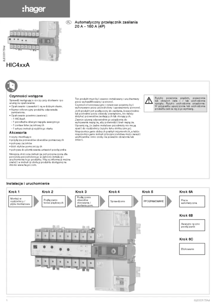 Zdjęcie Instrukcja montażu pl-PL 2020-04-14 | Hager Polska