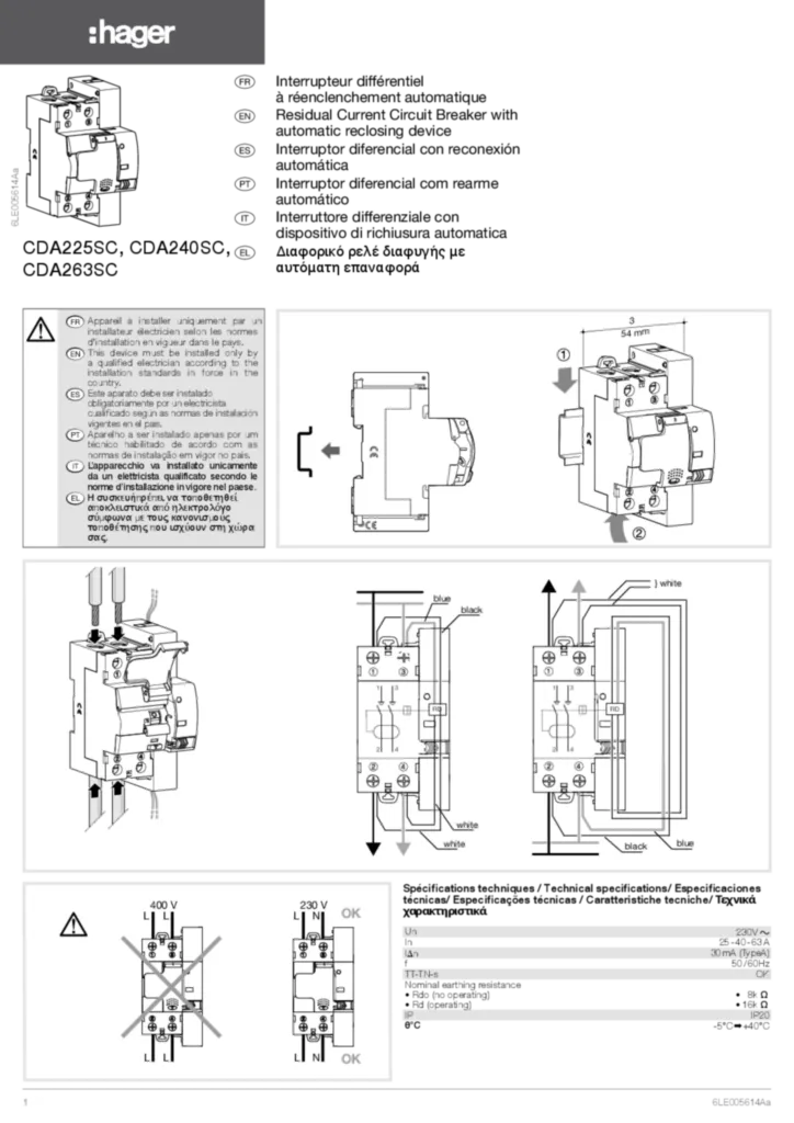 Εικόνα Installation manual en-GB, es-ES, fr-FR, el-GR, it-IT, pt-PT 2019-02-14 | Hager