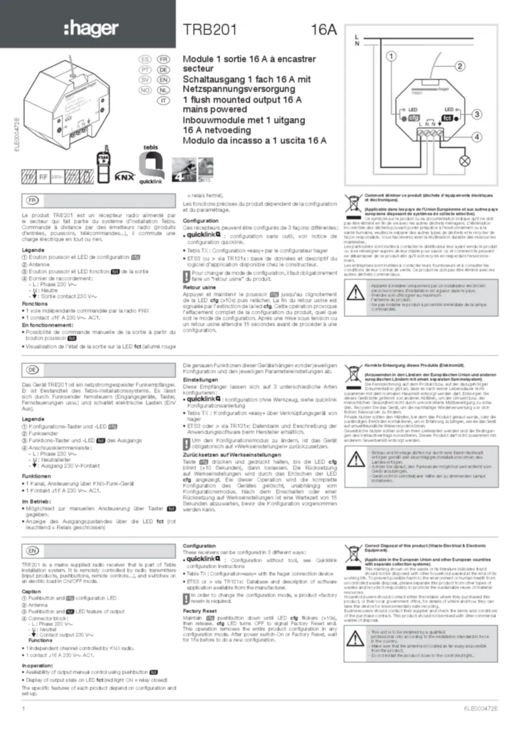 Slika Uputstvo za instalaciju en-GB, es-ES, fr-FR, de-DE, it-IT, nl-NL, nn-NO, pt-PT, sv-SE 2014-06-25  | Hager