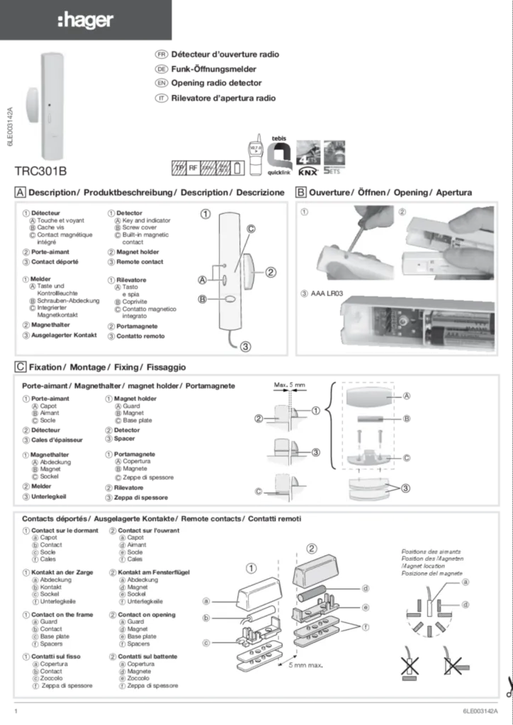 Slika Uputstvo za instalaciju en-GB, fr-FR, de-DE, it-IT, pl-PL 2010-09-28  | Hager