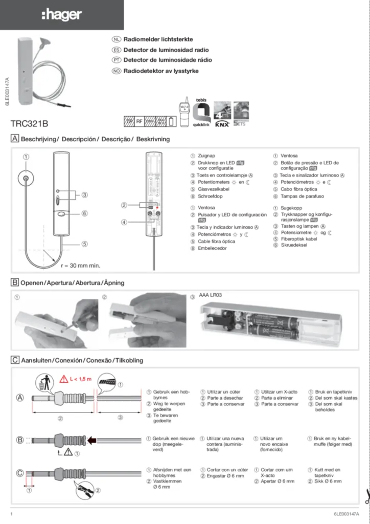 Imagem Manual de instalação es-ES, nl-NL, nn-NO, pt-PT 2012-08-30 | Hager Portugal