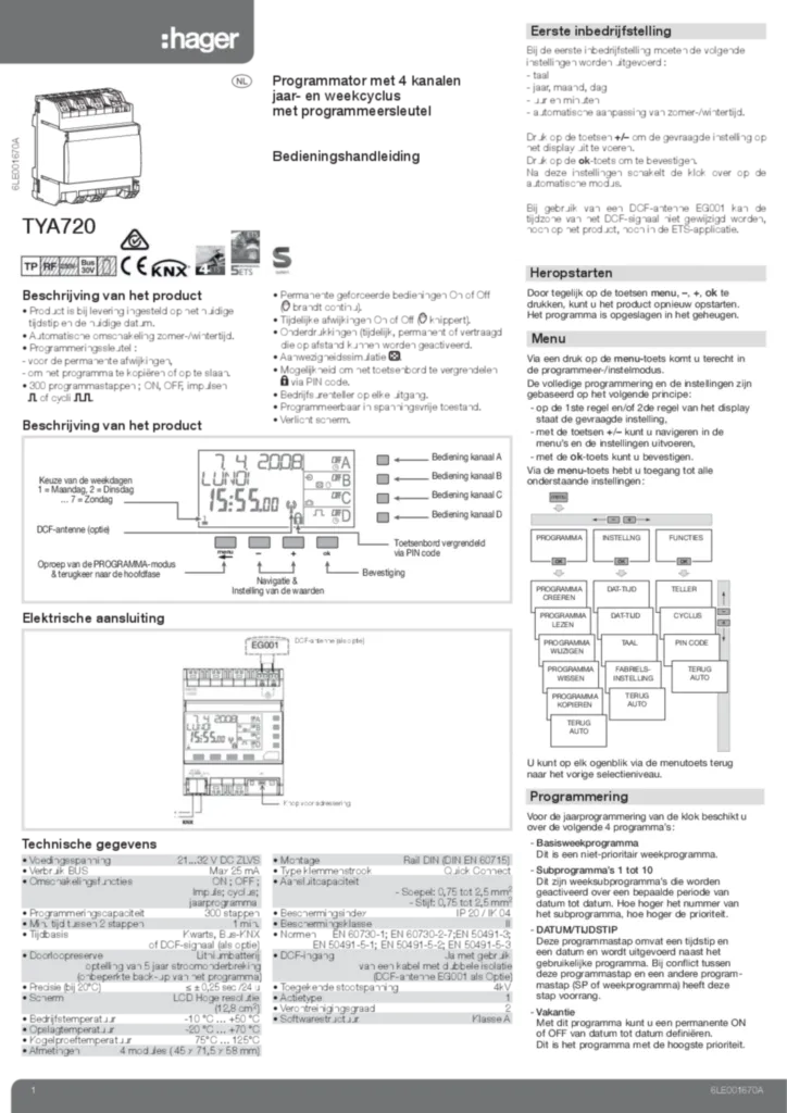 Afbeelding Installatiehandleiding nl-NL 2015-04-01 | Hager Nederland