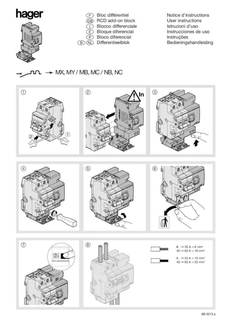 Image Bedienungsanleitung FI-Block | Hager Suisse