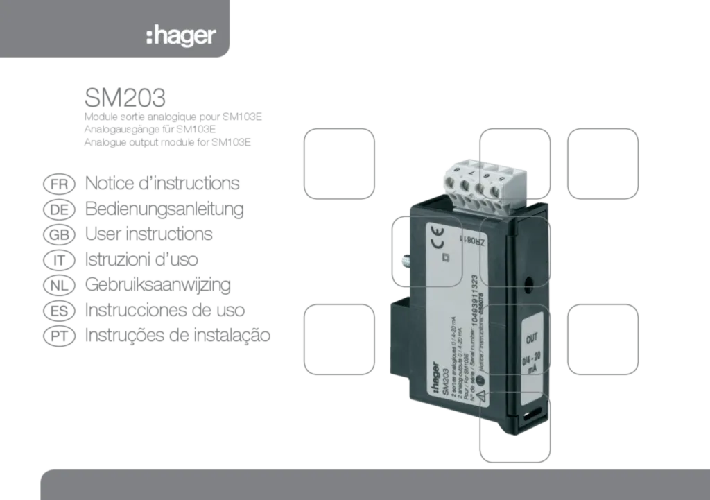 Εικόνα Installation manual en-GB, es-ES, fr-FR, de-DE, it-IT, nl-NL, pt-PT 2011-09-13 | Hager