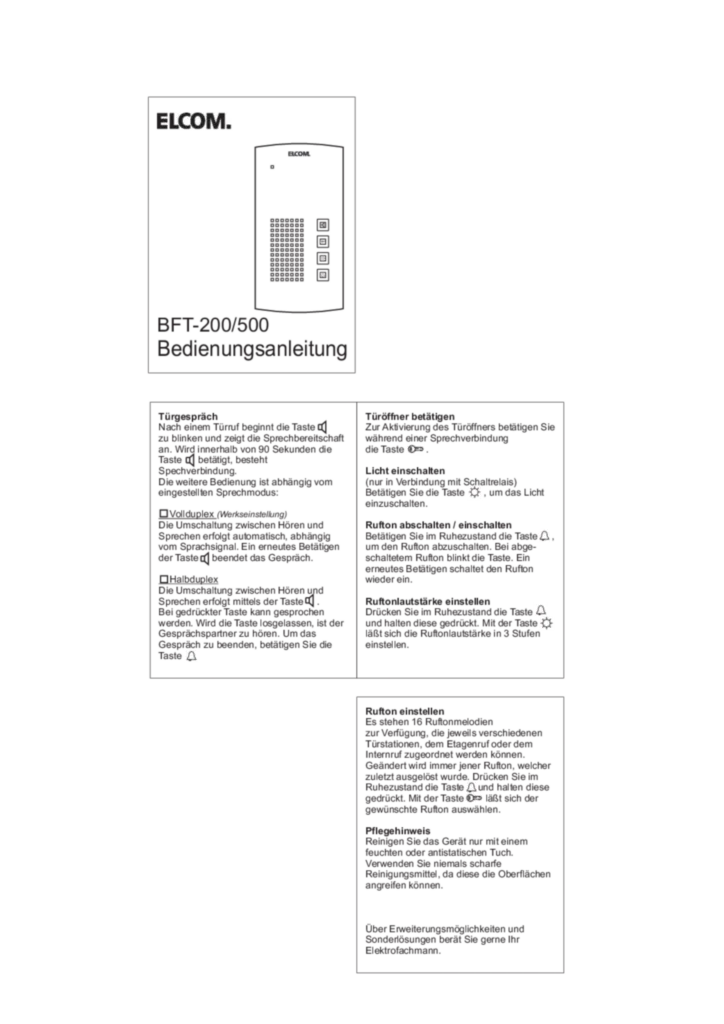 Bild Bedienungsanleitung für 1001801, 1712000 - AudioKit i2Audio BFT-200 (DE, Stand: 05.2010) | Hager Deutschland