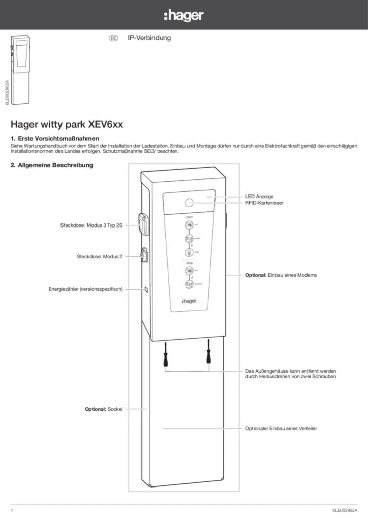 Immagine Manuale di installazione de-DE 2017-02-06 | Hager Italia