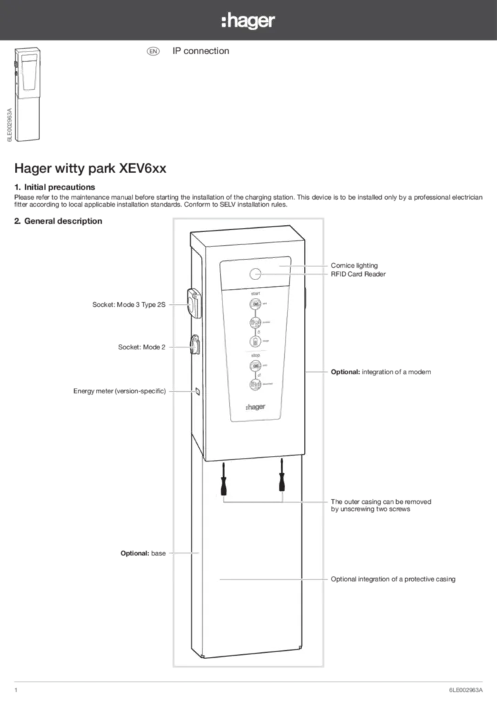 Image Notice_Bornes-de-charge_Connexion_ XEV6.. EN | Hager France