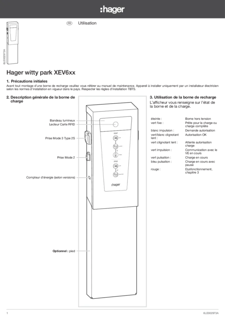 Image Notice_Bornes-de-charge_Utilisation_XEV6.. FR | Hager France