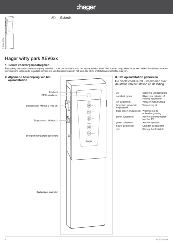 Image Notice_Bornes-de-charge_Utilisation_XEV6.. NL | Hager Belgique