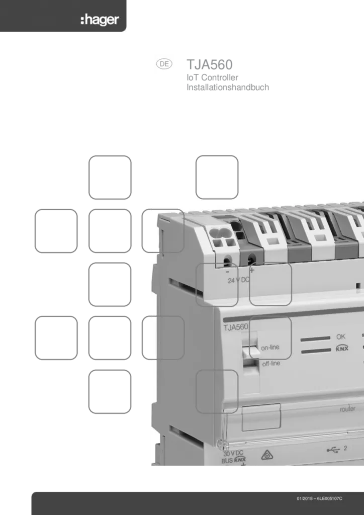 Bild Installationshandbuch für TJA560 - IoT Controller (DE, 2018-01) | Hager Deutschland