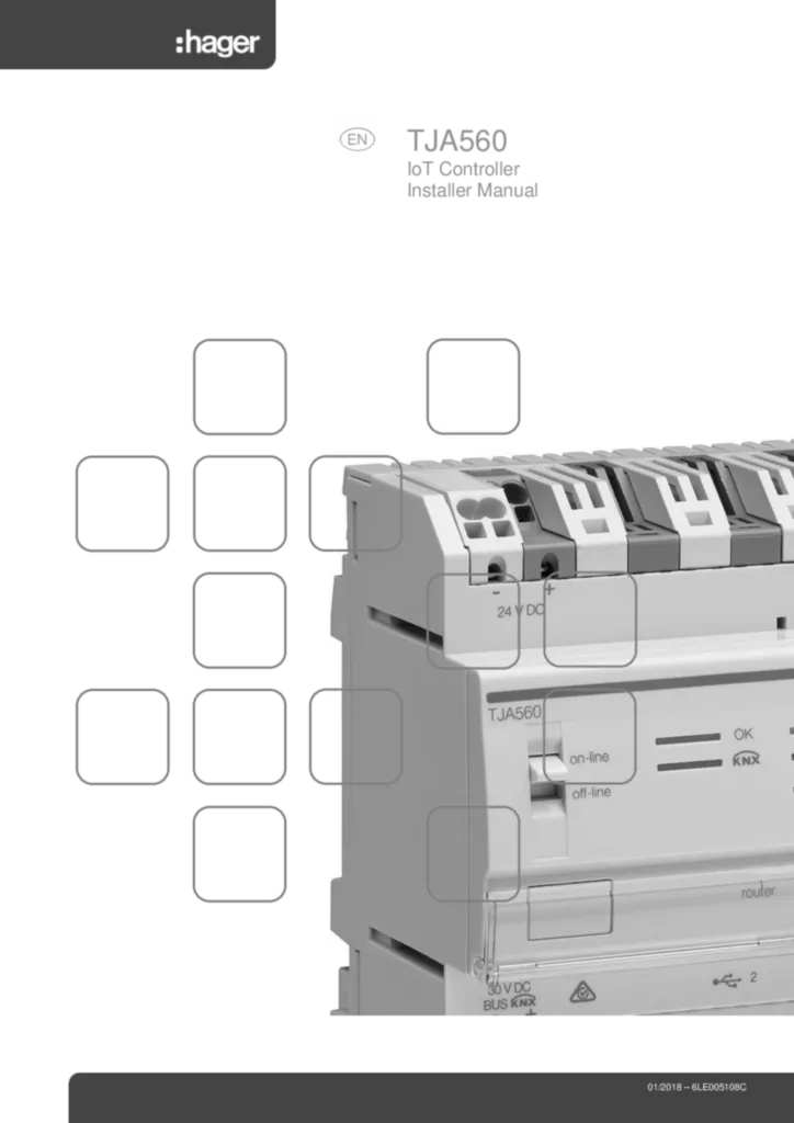 Bild Installateurhandbuch für TJA560 - IoT Controller (EN, 2018-01) | Hager Deutschland