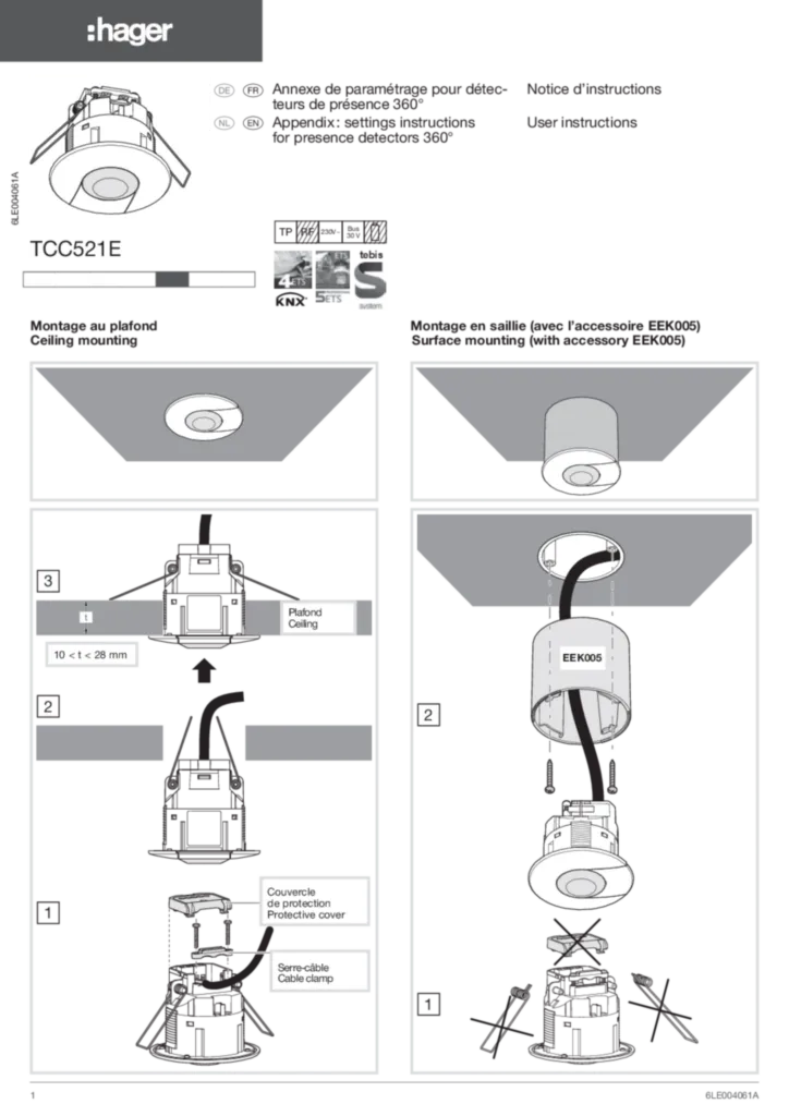 Image Détecteur de présence monobloc DALI/DSI | Hager France