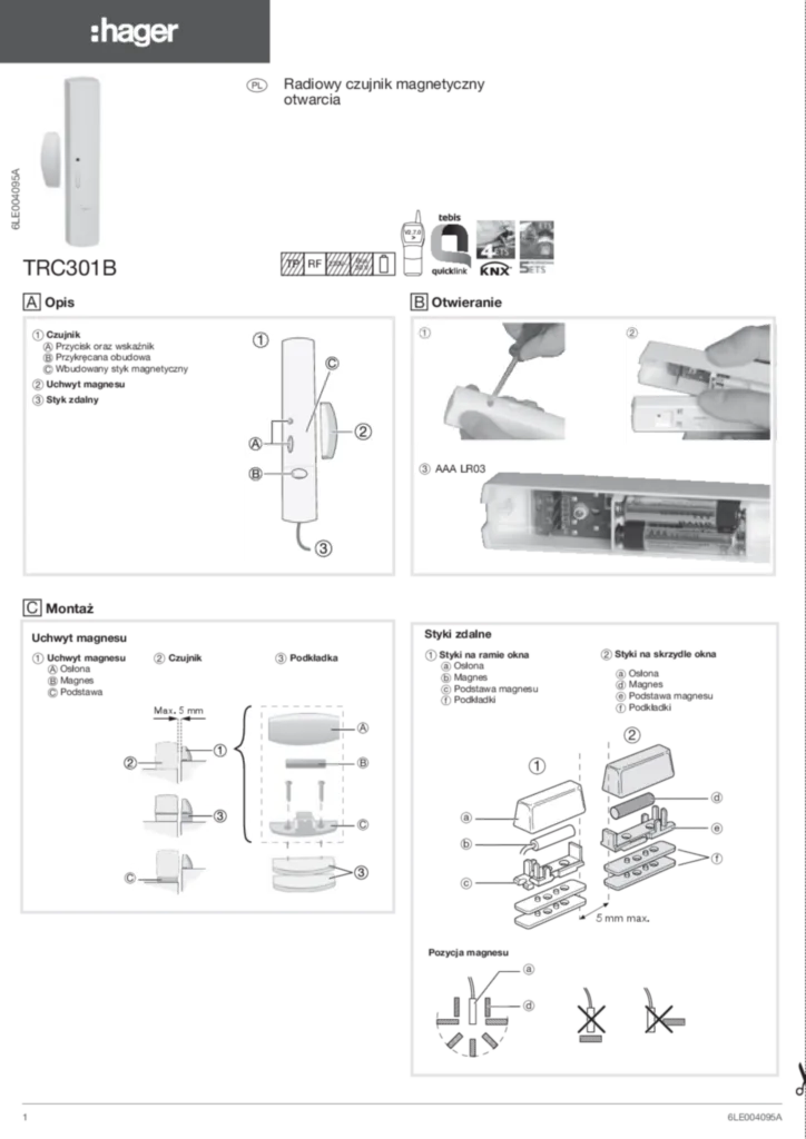 Zdjęcie Instrukcja montażu pl-PL 2017-09-05 | Hager Polska