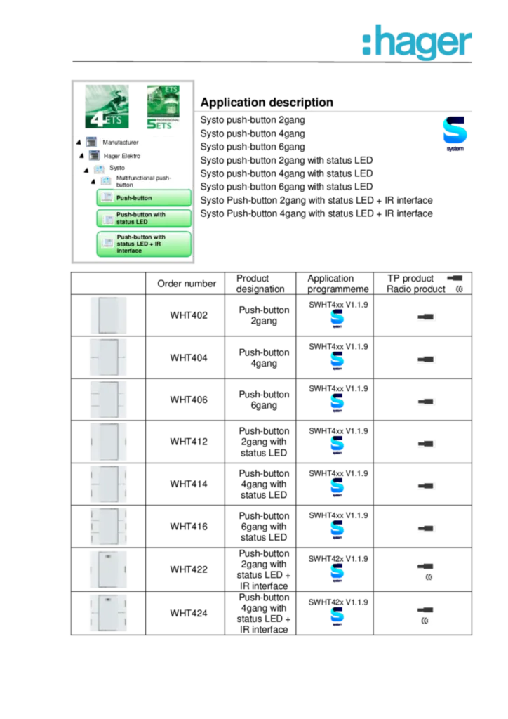 Bild Applikationsbeschreibung ETS für KNX Tastsensor xfach V2 (EN, 2018-09) | Hager Schweiz