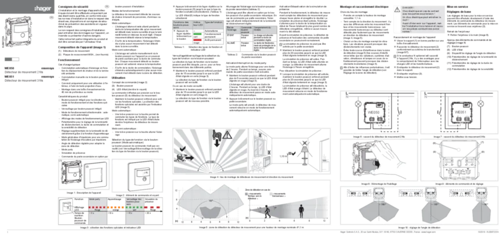 Image Notice détecteur de mouvement essensya | Hager France
