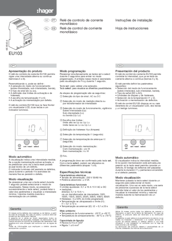 Afbeelding Installatiehandleiding es-ES, nl-NL, pt-PT, sv-SE 2020-01-01 | Hager Nederland