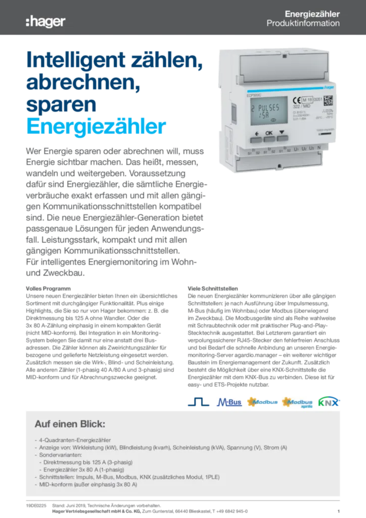 Bild Energiezähler | Hager Deutschland