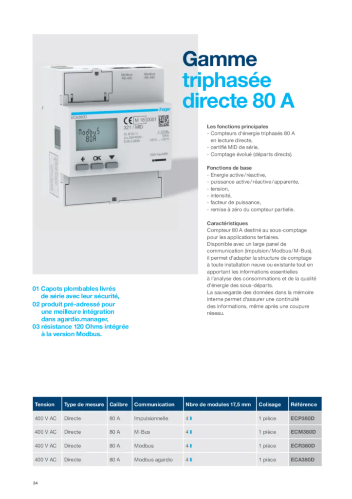 Image Fiche technique ECP380D ECR380D ECA380D ECM380D | Hager France