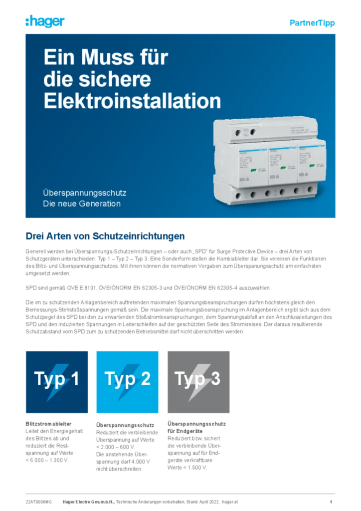 Bild 22AT0006MC_Ueberspannungsschutz_2022_04_WEB | Hager Deutschland