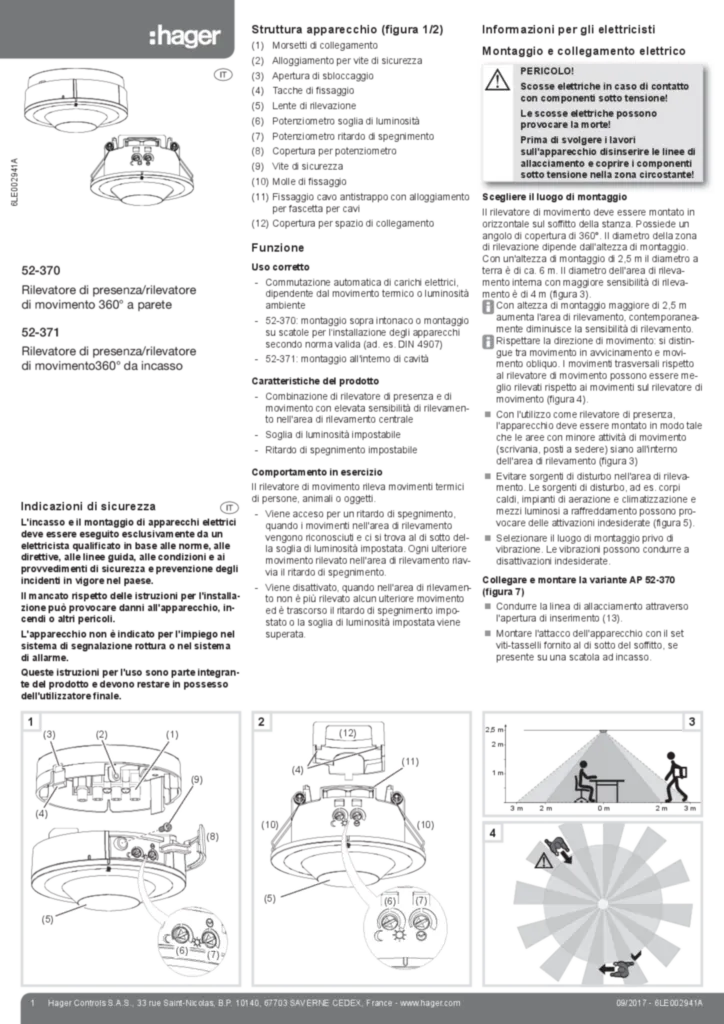 Immagine Manuale di installazione it-IT 2017-11-09 | Hager Italia