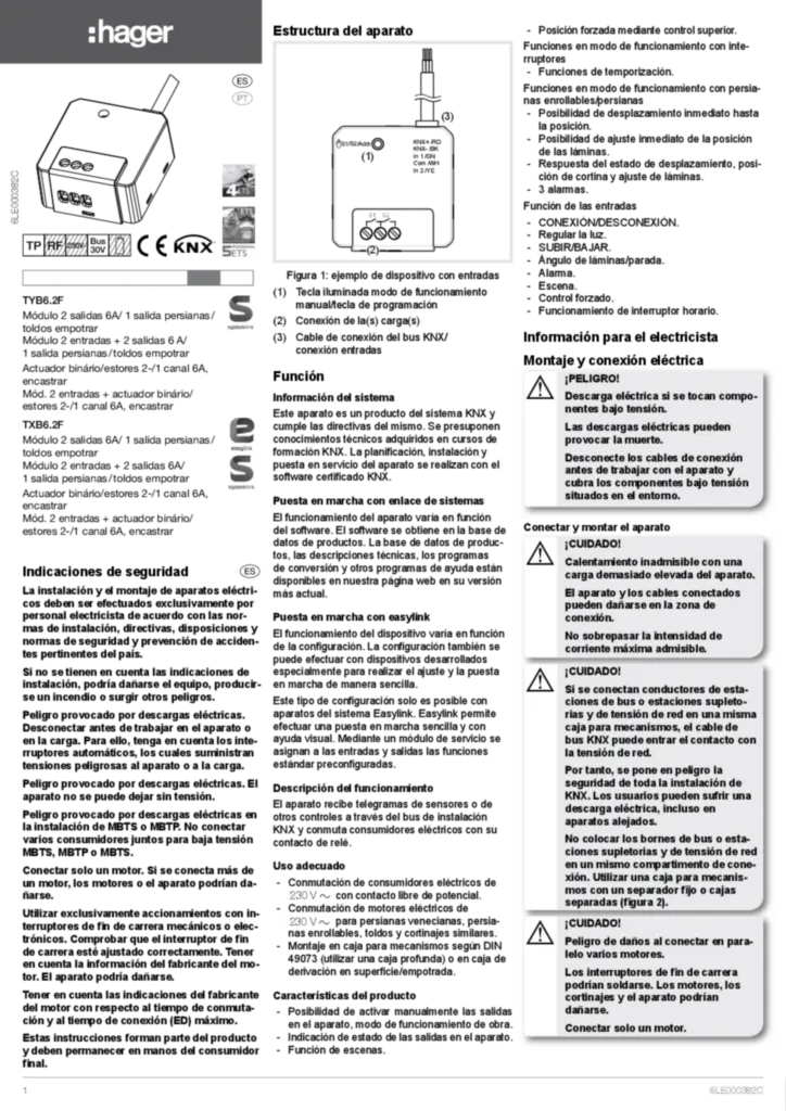 Imagem Manual de instalação es-ES, pt-PT 2019-11-12 | Hager Portugal