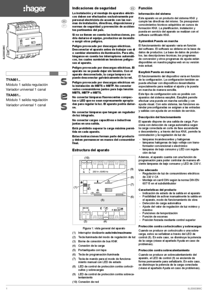 Imagen Manual de instalación es-ES, pt-PT 2017-07-05 | Hager España