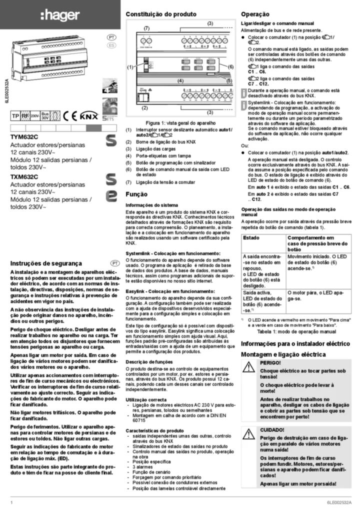 Imagem Manual de instalação es-ES, pt-PT 2017-07-04 | Hager Portugal