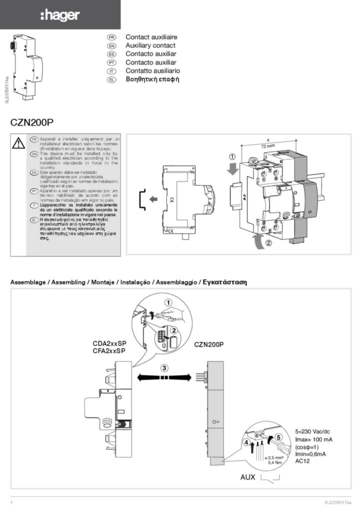 Immagine Manuale di installazione en-GB, es-ES, fr-FR, el-GR, it-IT, pt-PT 2019-02-14 | Hager Italia