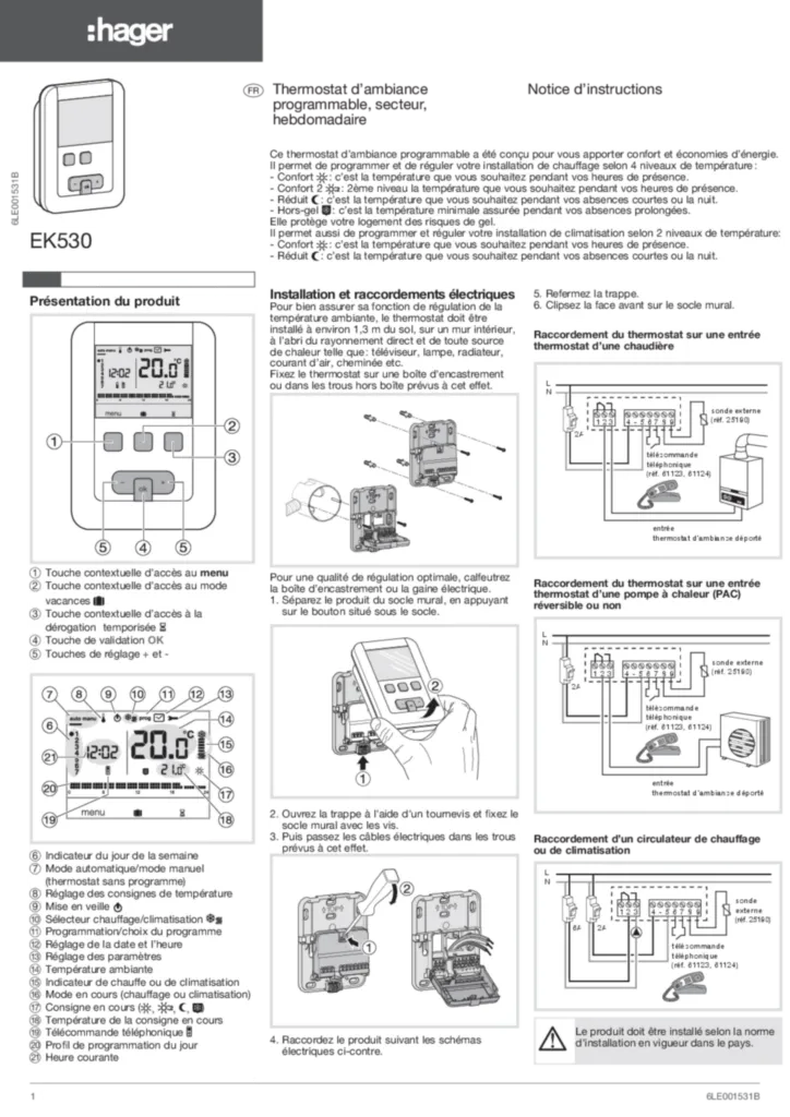 Afbeelding Installatiehandleiding fr-FR 2010-03-18 | Hager Belgium