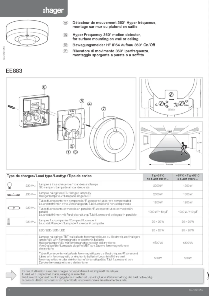 Image detecteur de mouvement 360 degre hyper frequence | Hager France