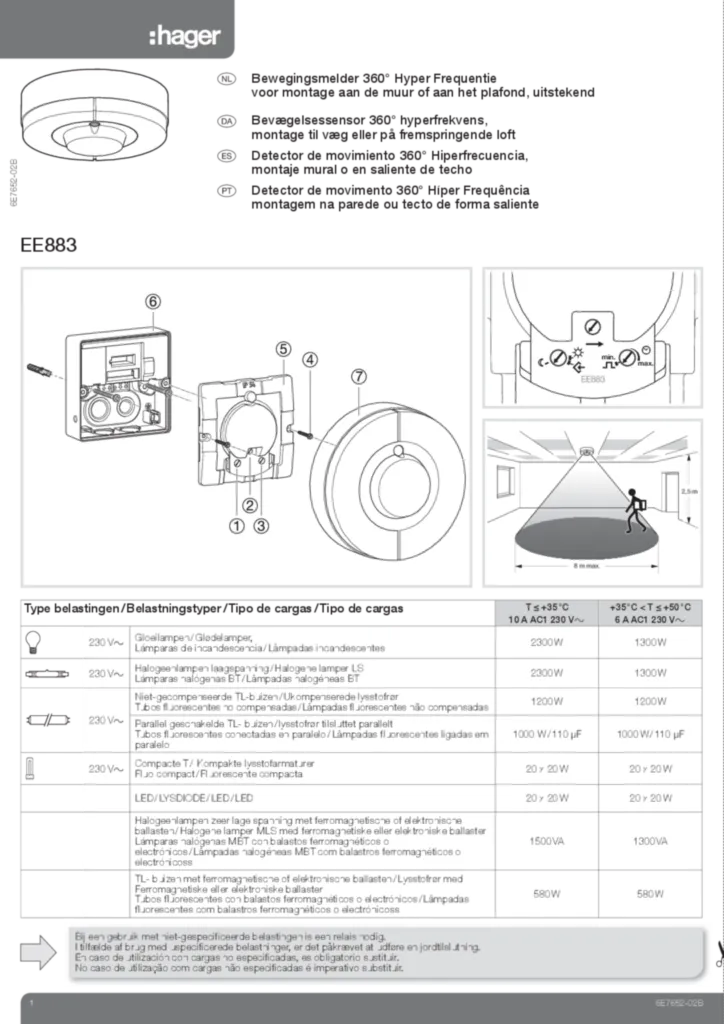 Imagen Manual de instalación da-DK, es-ES, nl-NL, pt-PT 2013-11-07 | Hager España