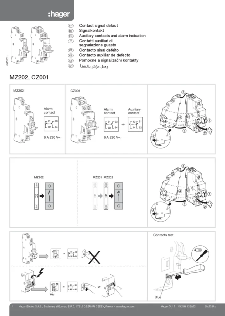 Imagen Manual de instalación cs-CZ, en-GB, es-ES, fr-FR, de-DE, it-IT, pt-PT 2015-04-07 | Hager España