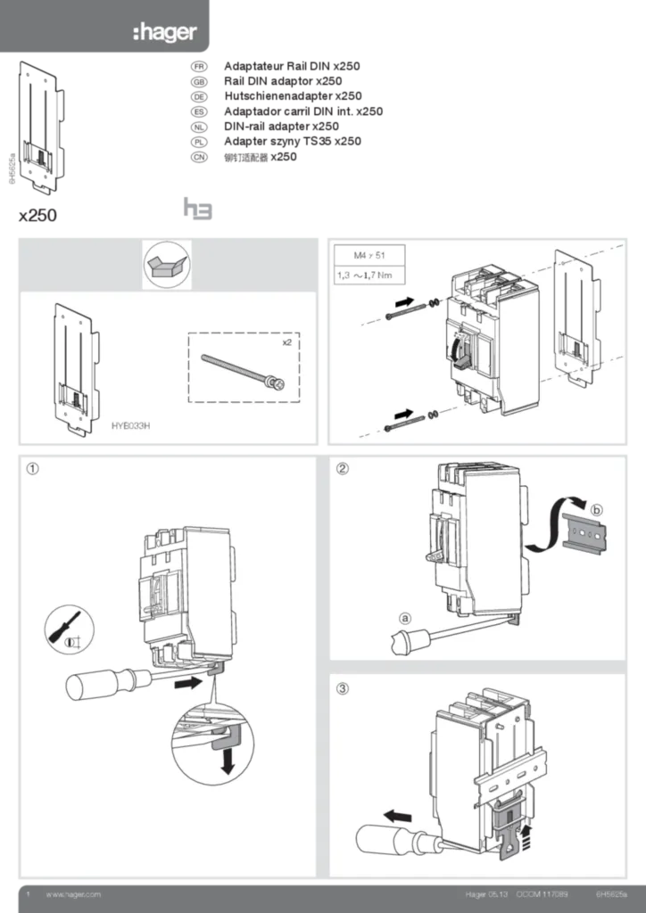 Imagem Manual de instalação zh-CN, en-GB, es-ES, fr-FR, de-DE, nl-NL, pl-PL 2013-05-27 | Hager Portugal