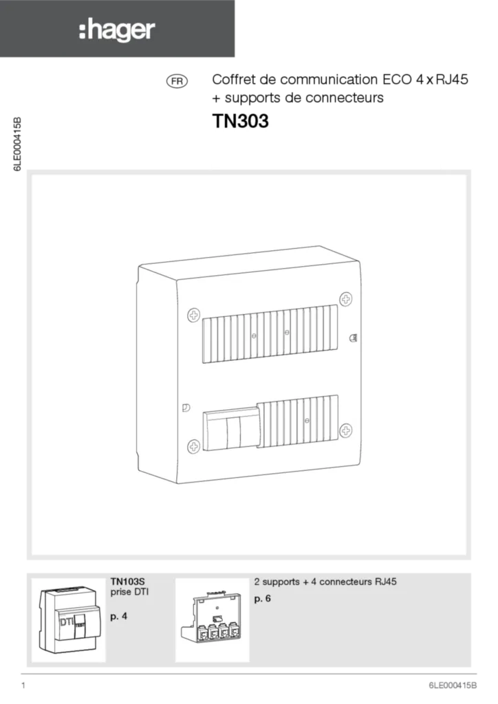 Image LEAFLET_6LE000415B_TN303 | Hager France