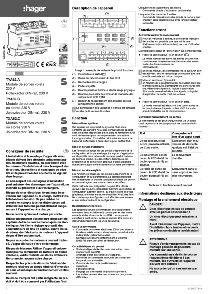 Afbeelding Installatiehandleiding fr-FR, nl-NL 2017-07-05 | Hager Nederland