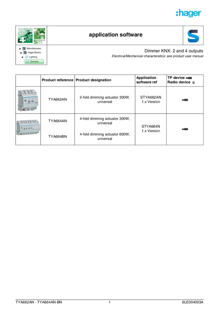 Bild ETS Applikationsbeschreibung für TYA662AN_TYA664AN_BN | Hager Deutschland