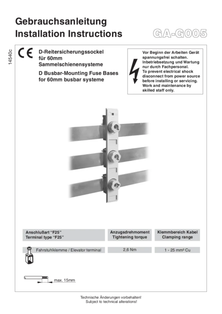 Bild L063L* FUSE-BASE-D0 MANUAL | Hager Deutschland