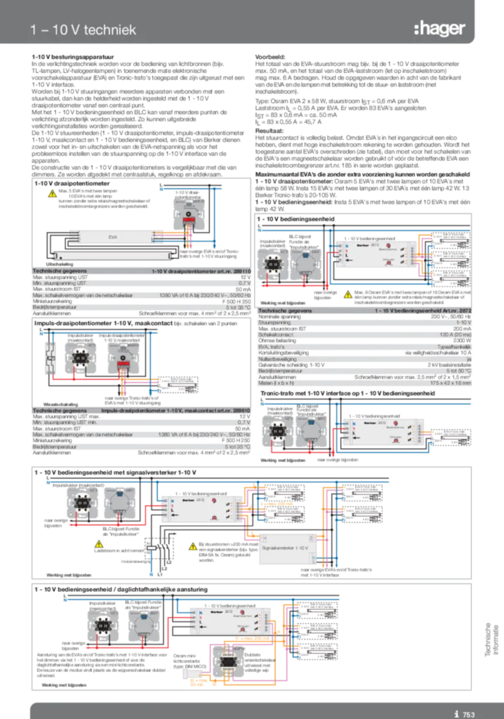 Afbeelding Technische informatie en toepassing van 1-10 V aansturing | Hager Nederland