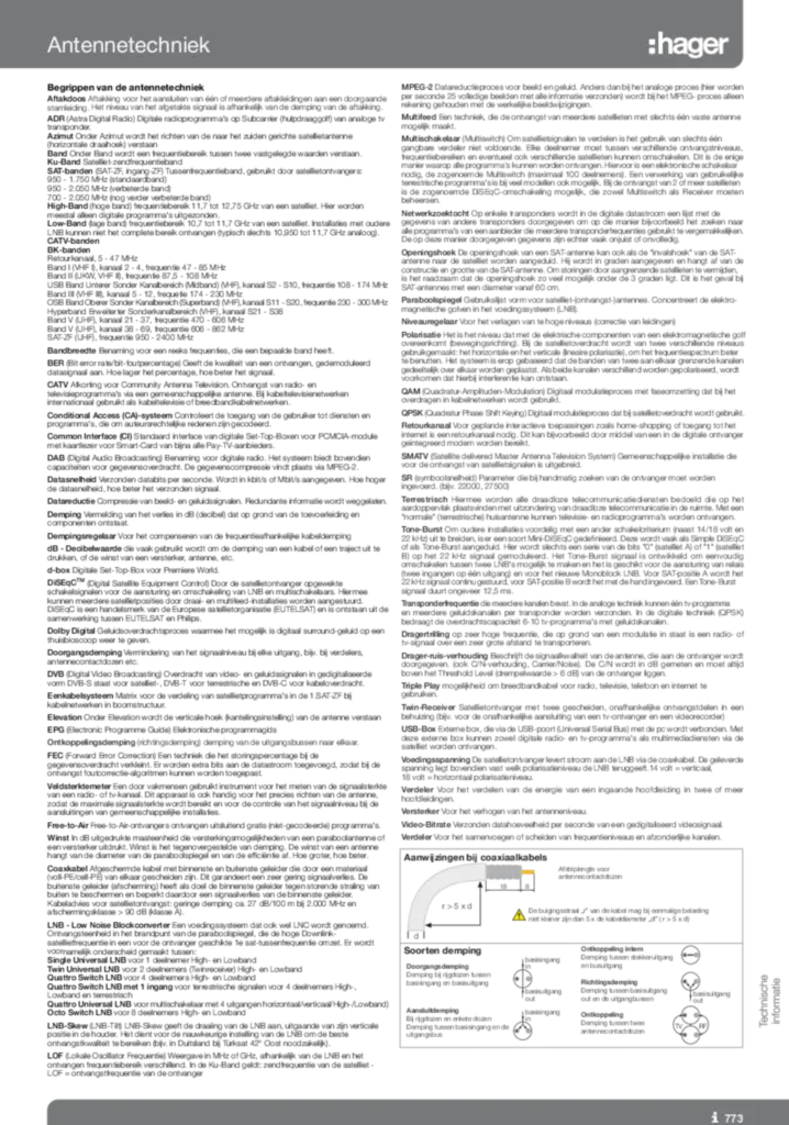Afbeelding Technische informatie en toepassing van antennetechniek | Hager Nederland