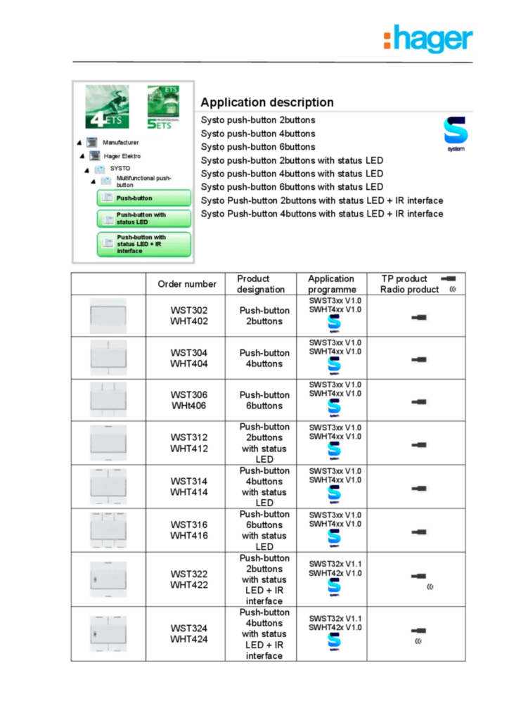 Image PD_6T872602_WST3xx_Systo_Push_Button_ETS_EN_V099 | Hager France