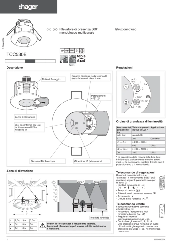 Image Détecteur de présence 360° monobloc multi-canaux | Hager Suisse