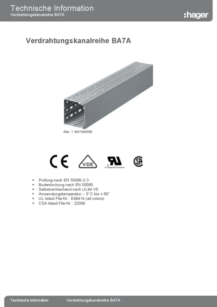 Afbeelding Technische fiche de-DE 2018-10-11 | Hager Belgium