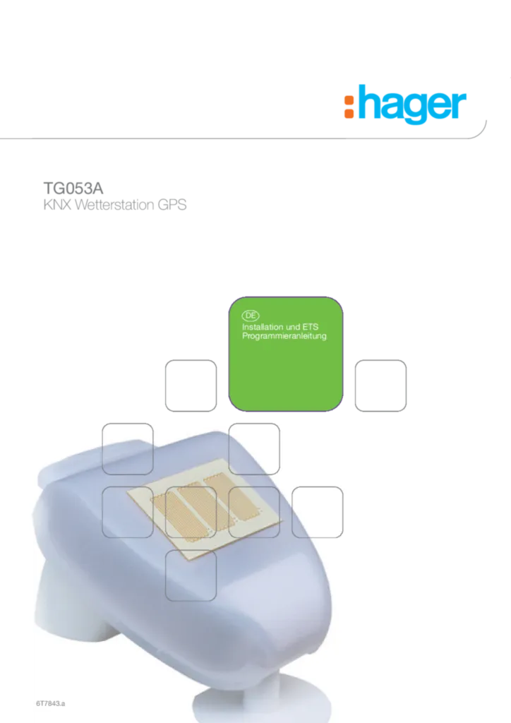 Bild Applikationsbeschreibung ETS für TG053A - KNX Wetterstation mit GPS (DE, 2010-01, Vers. 6T7843.a) | Hager Deutschland