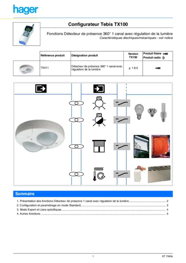 Image Description d'application TX511 | Hager Belgique