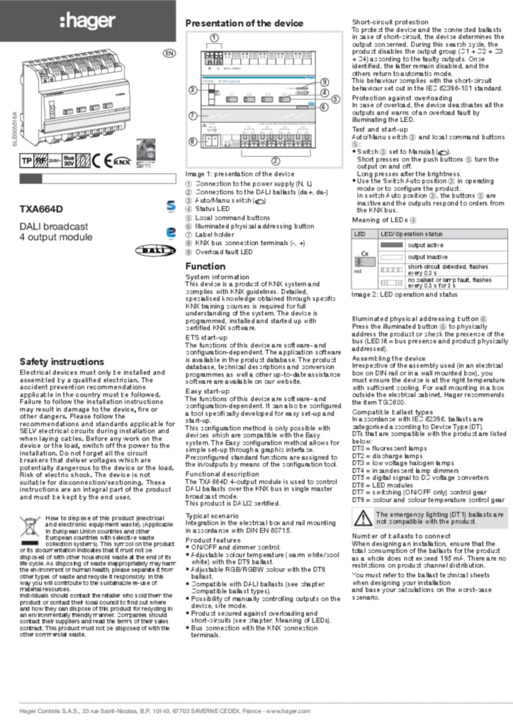 Immagine Manuale di installazione en-GB 2017-03-17 | Hager Italia