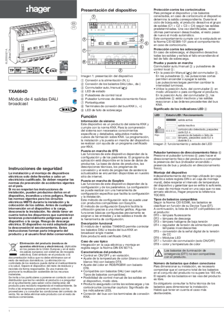 Imagem Manual de instalação es-ES, pt-PT 2017-03-17 | Hager Portugal